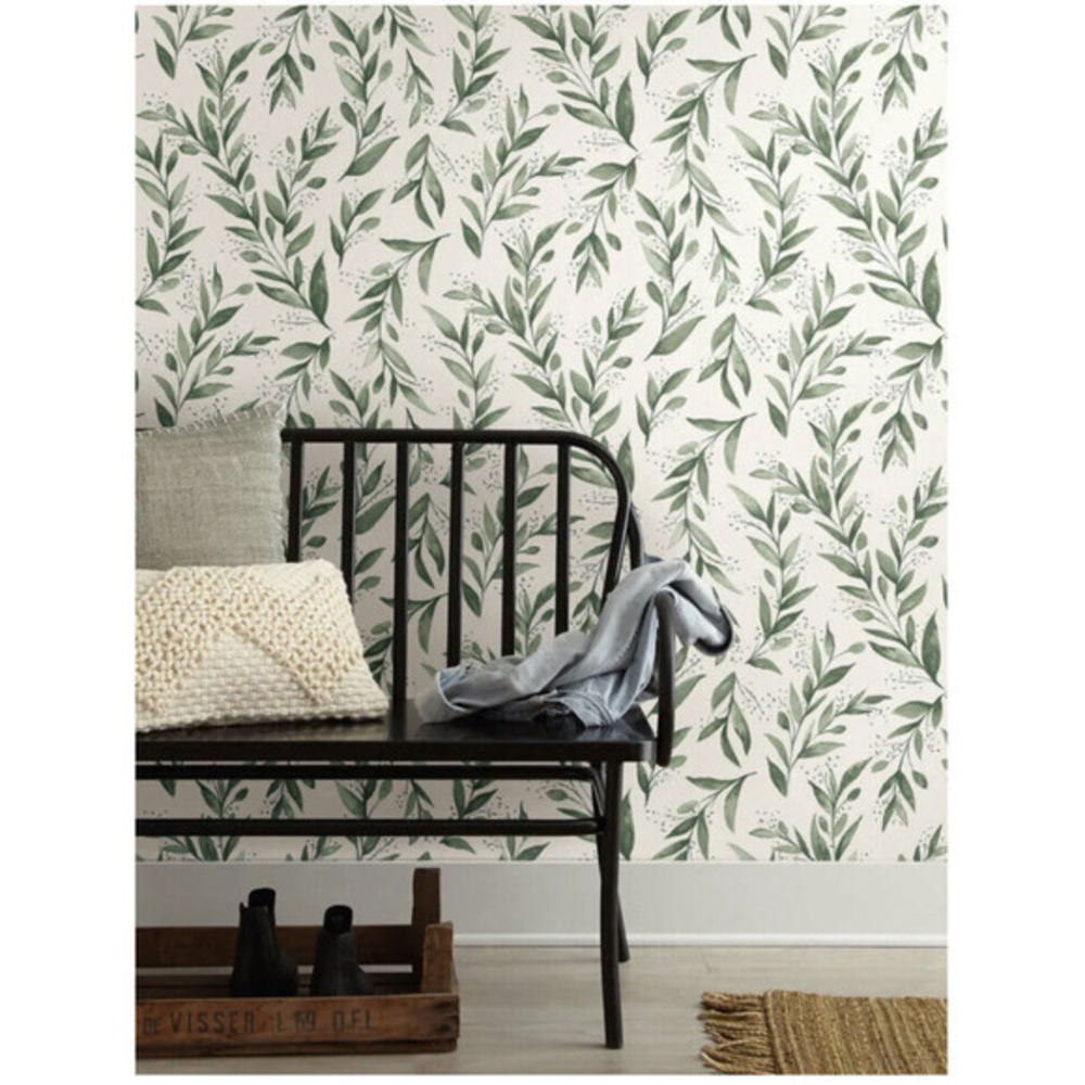 Magnolia Home by Joanna Gaines Olive Branch Peel & Stick Wallpaper Green 68sq ft